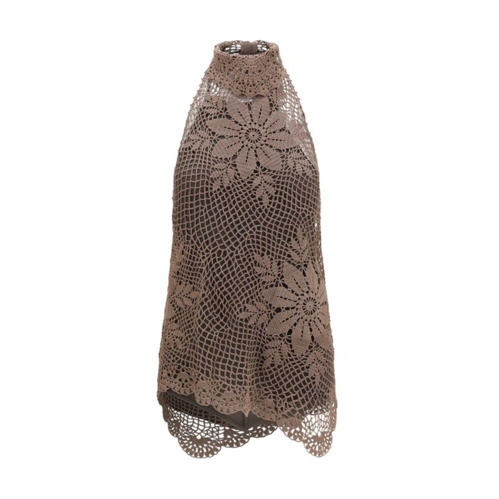 Magda Butrym Women Crochet Lace High-Neck Top